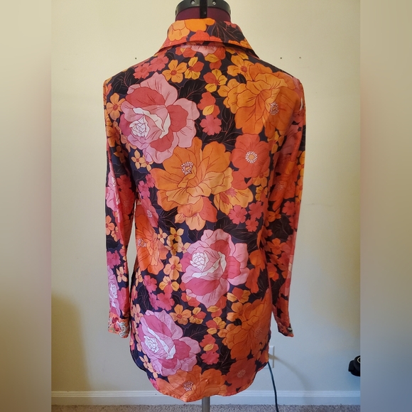 Johnny Was Becca 100% Silk Floral Button-Up L/S Embroidered Blouse Sz XS - Picture 6 of 13